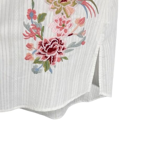 Paparazzi White Embroidered Sleeveless Button Front Tunic Dress S - Picture 5 of 12